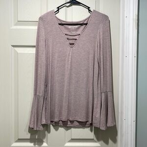American Eagle soft and sexy pink and white stripe blouse medium‎